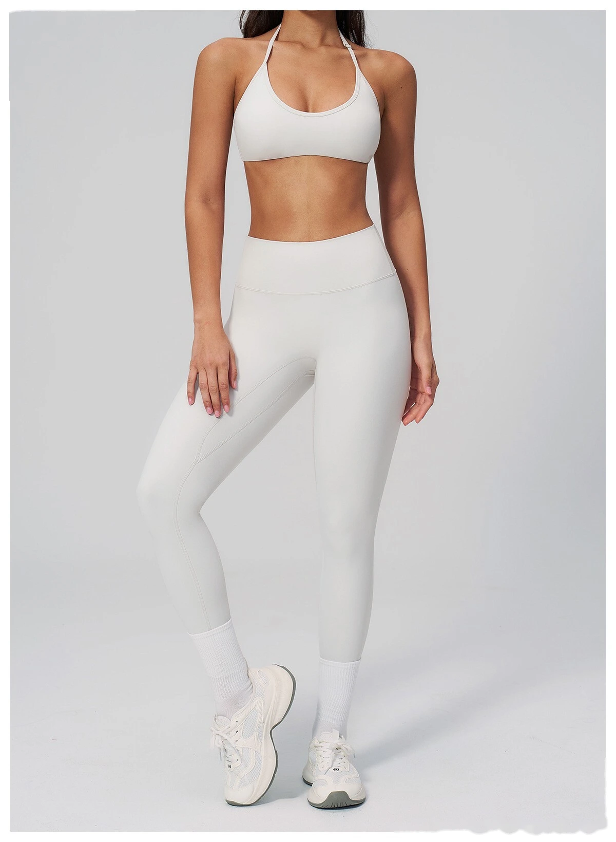Custom Women's Beauty Back Sports Bra High Waist Butt Lifting Yoga Leggings 2 Piece Workout Set detail