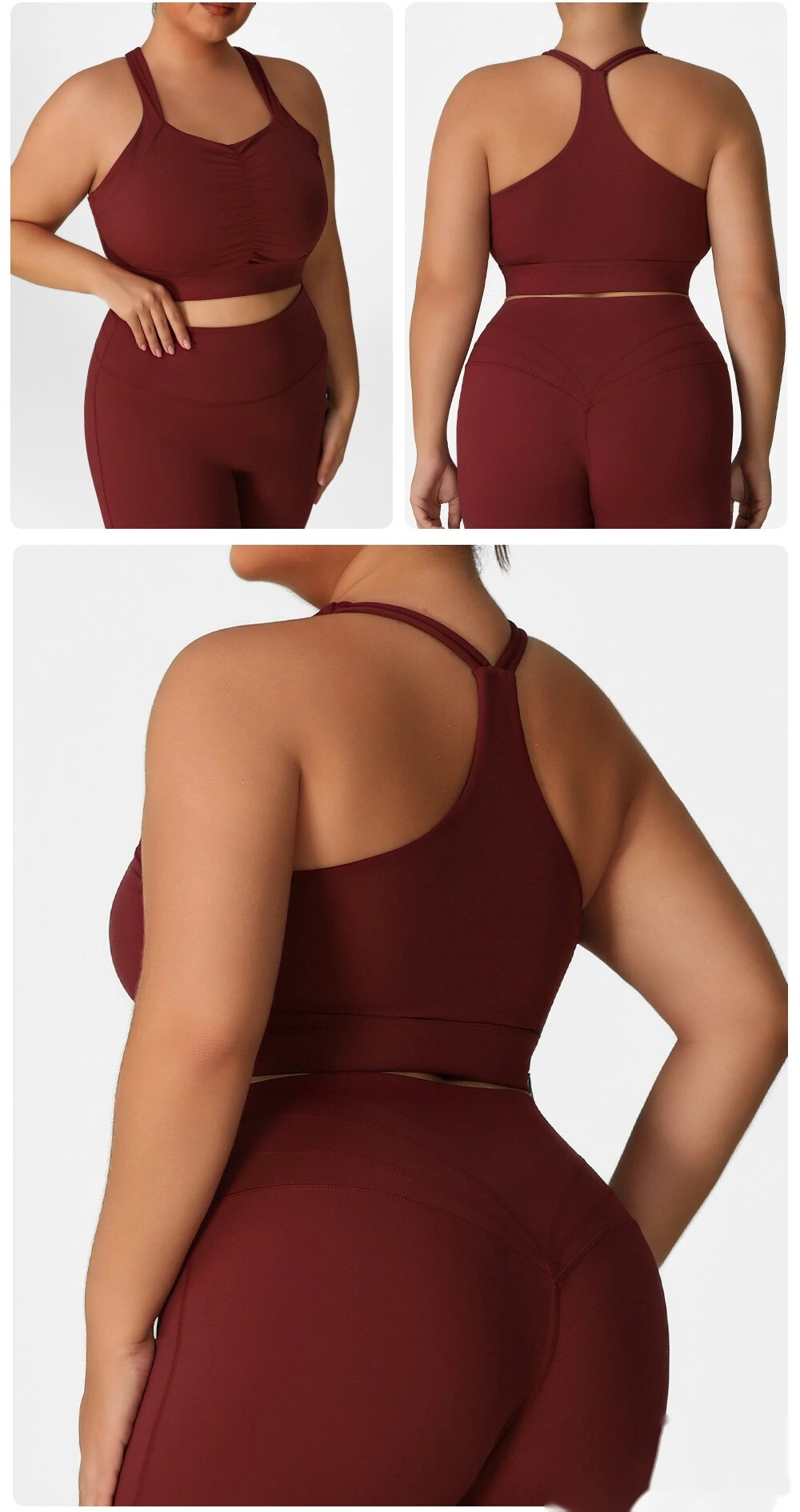 Customized Europe and America plus size sports bra running training fitness with chest pad yoga vest beautiful back bra. detail