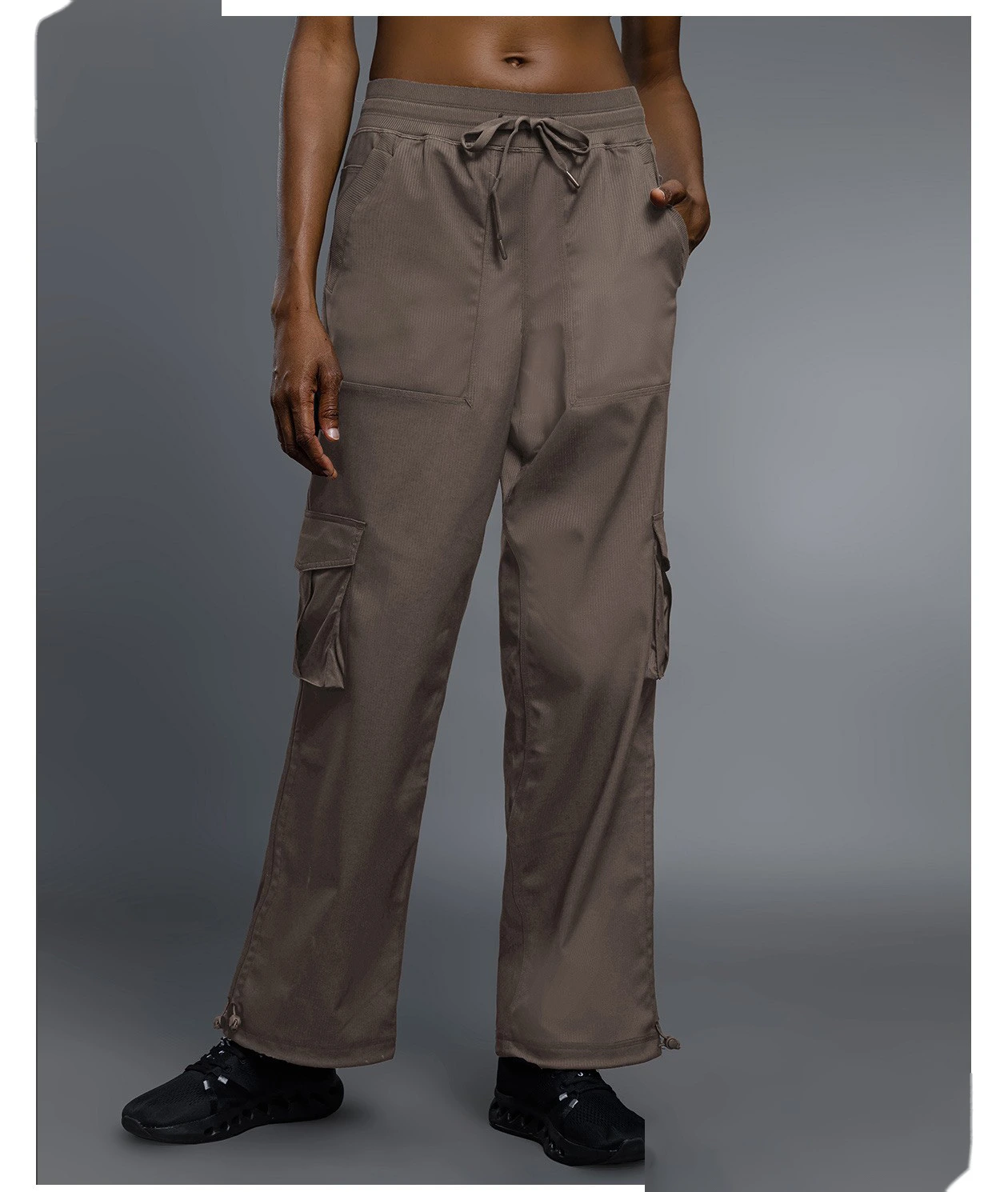 Women's Winter Casual Cargo Pants | Fleece-Lined Warmth, Loose Fit, Drawstring Cuff 2-Way Wear, Sports & Daily Use detail
