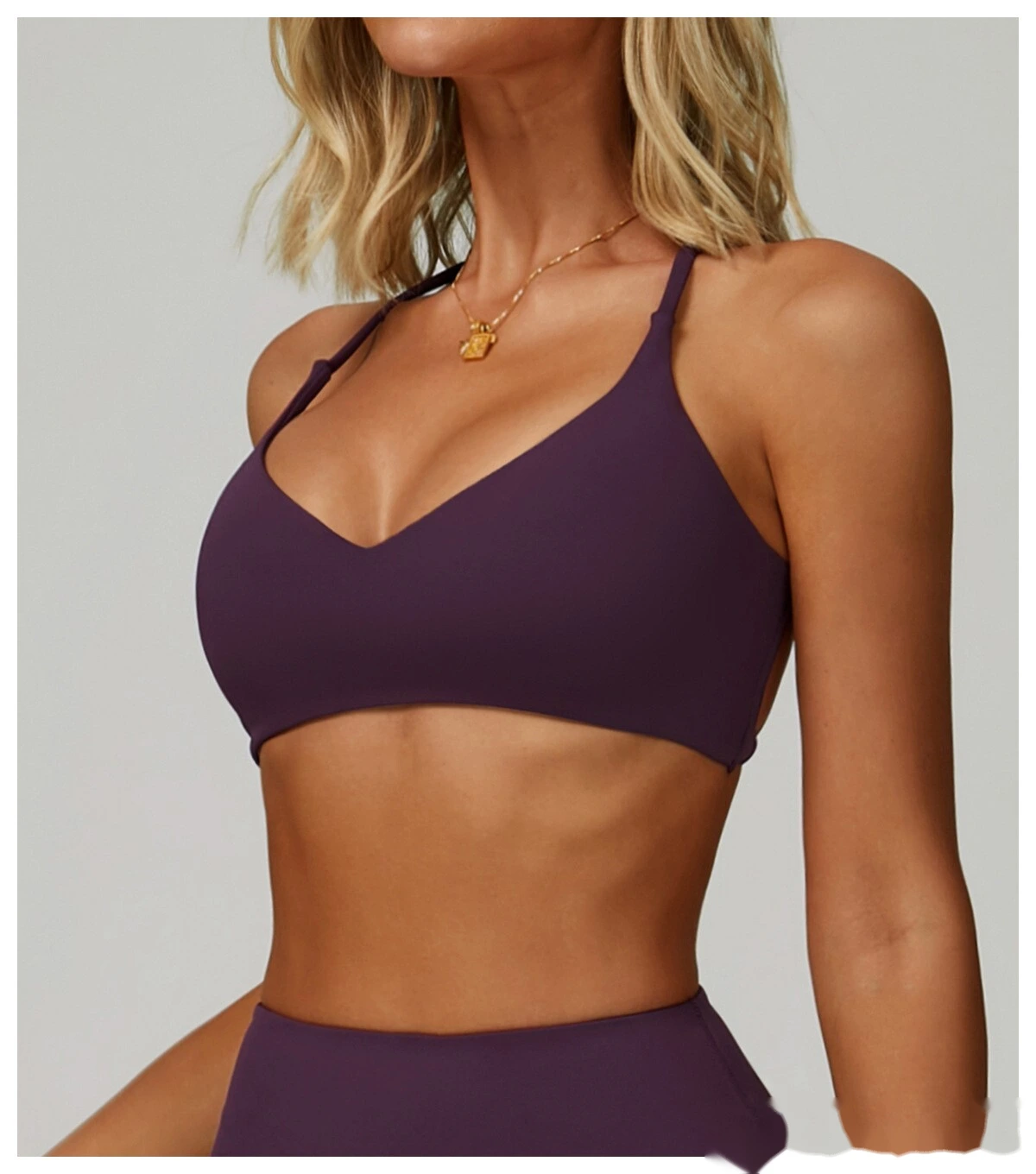 Customized yoga bra quick-drying cross-back high-strength fitness clothes leisure running sports bra detail