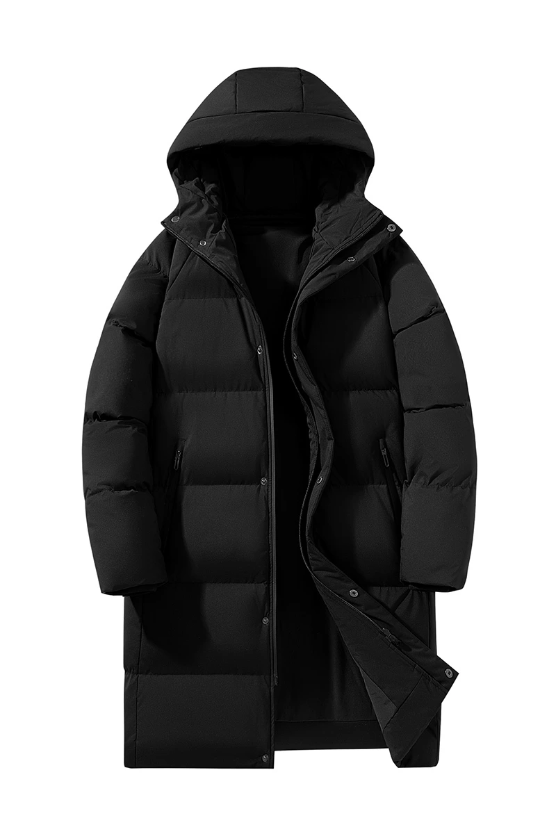 Customized winter men and women windproof and warm long cotton-padded jacket down coat. detail