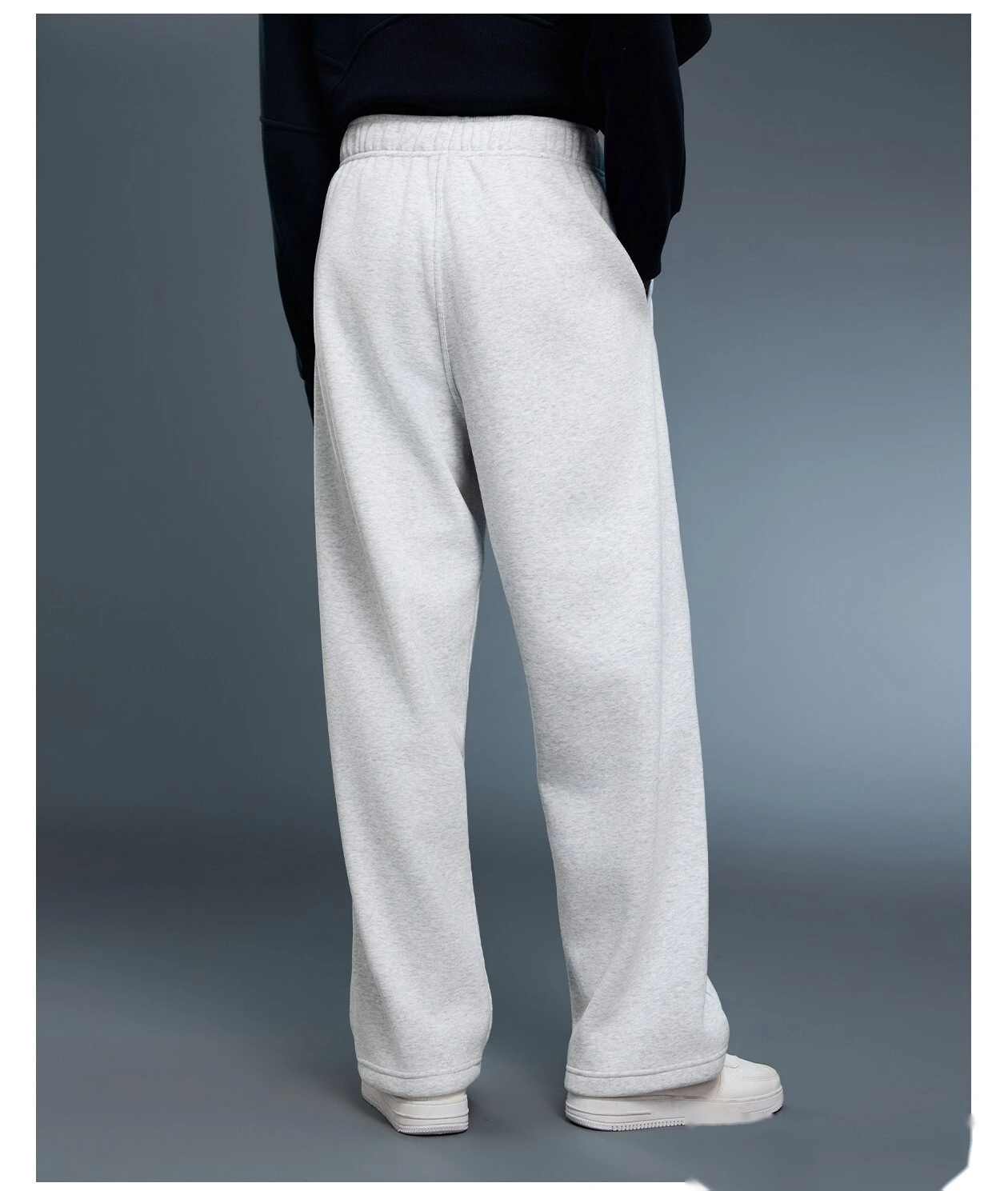 Customized velvet warm casual pants loose sports pants in autumn and winter ladies drawstring leg pants - allni detail