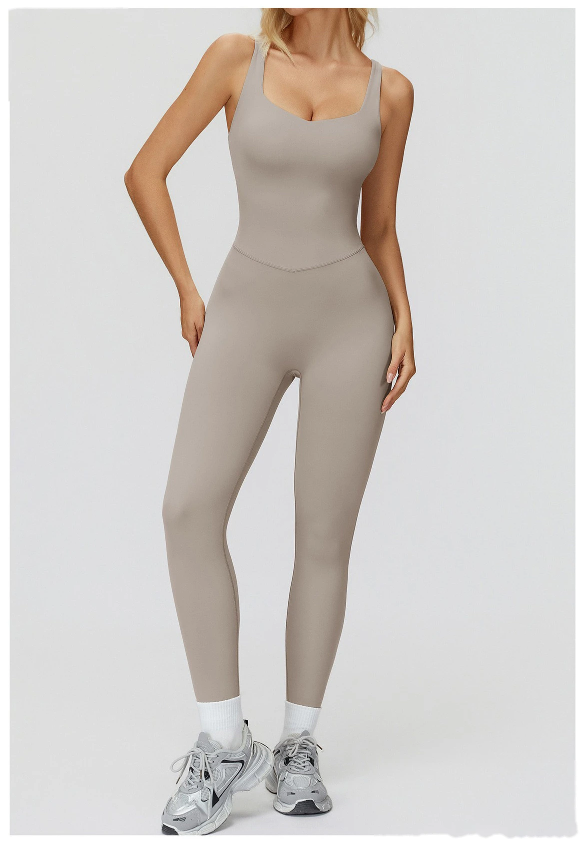 Women's Sexy Slim-Fit High Elastic Yoga Unitard - Customizable One-Piece Workout Gear for Running & Fitness detail