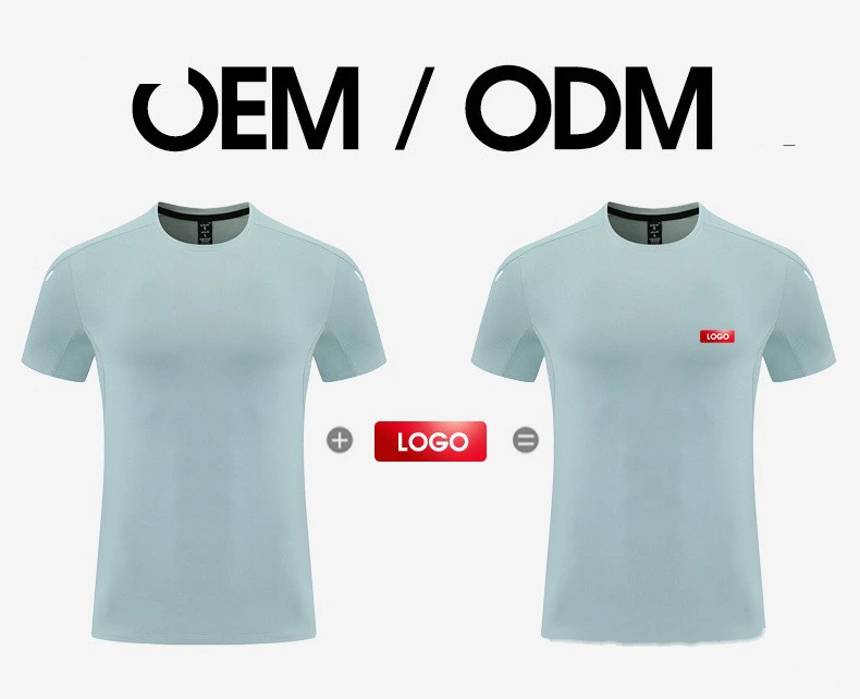 Bulk Custom Men's Quick-Dry Fitness Tee - Crew Neck Reflective Moisture-Wicking T-Shirt for Outdoor Hiking detail