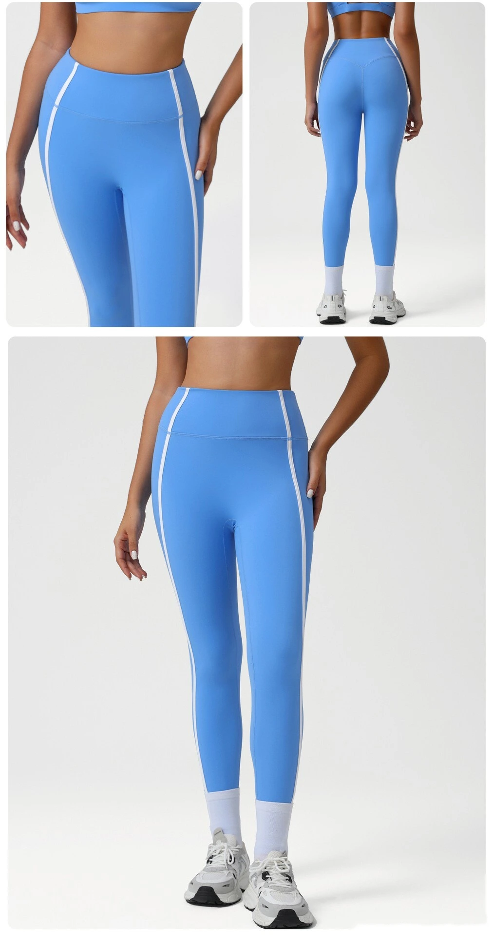 Custom-made high-waist sports tights Naked feeling yoga pants hip high elastic running fitness pants. detail