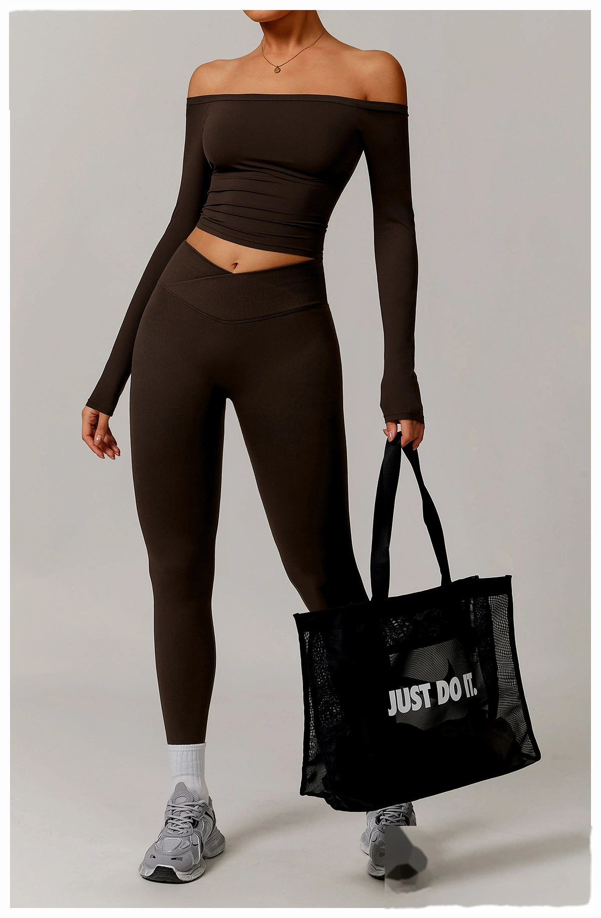 Europe and the United States hip seamless yoga pants cross high waist tights running fitness pants detail