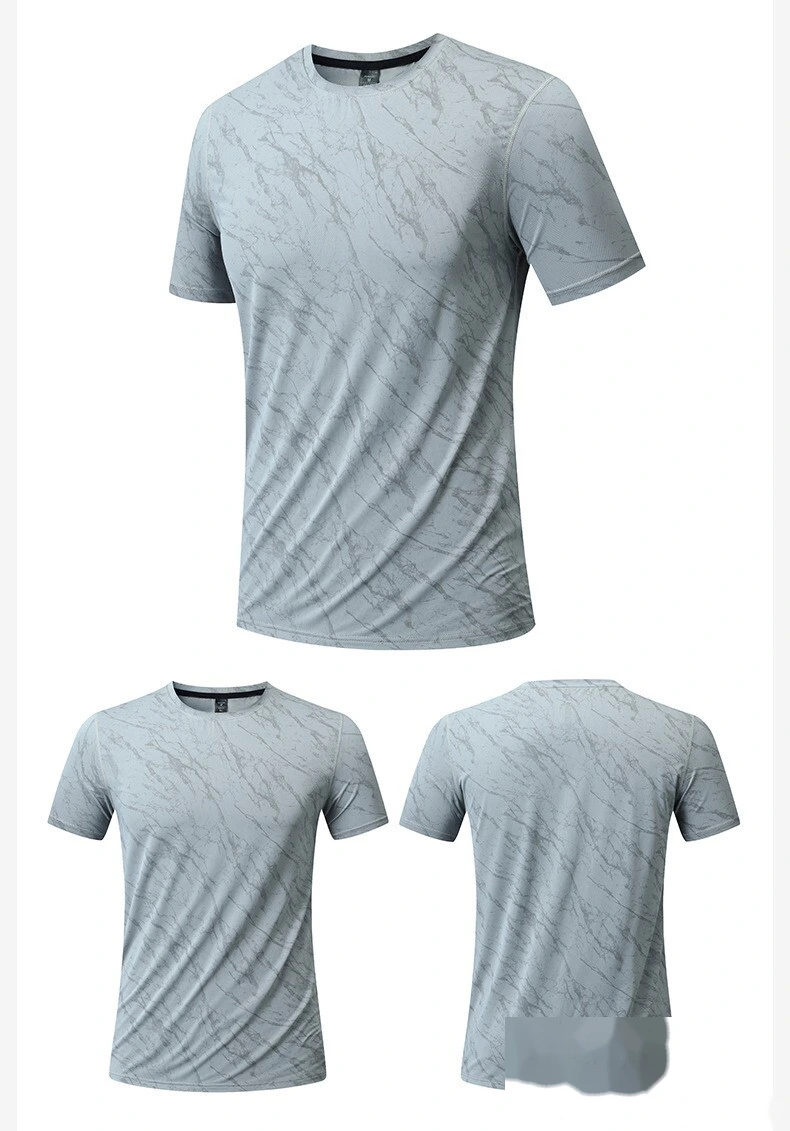 New Arrival Men’s Summer Short Sleeve T-Shirt Quick Dry Breathable Crew Neck Workout Running Top detail