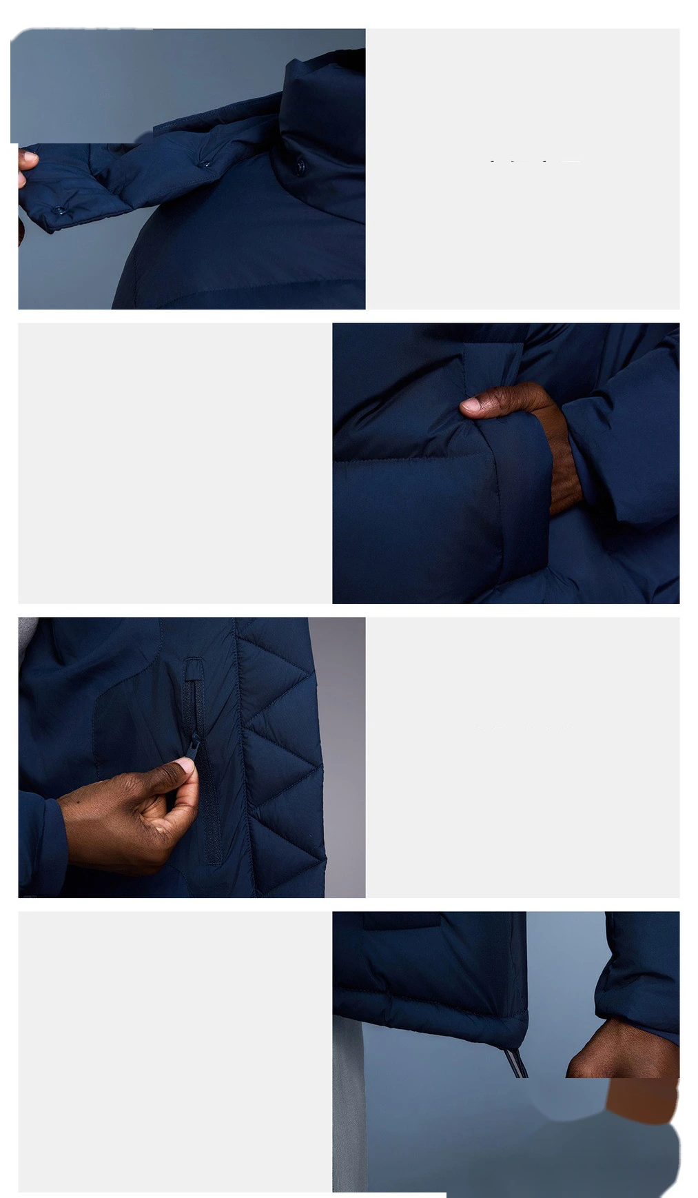 Customize the new winter detachable hooded thick warm loose fashion coat down jacket women. detail