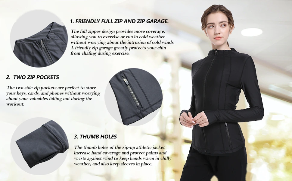 Autumn and winter new women's slim top sports casual jacket coat detail