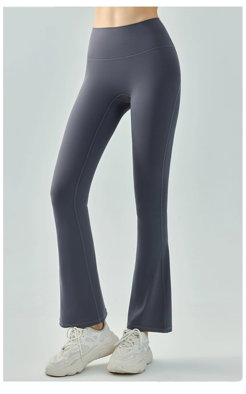 Women tights butt lift leggings casual wide-leg high rise running bell-bottom detail