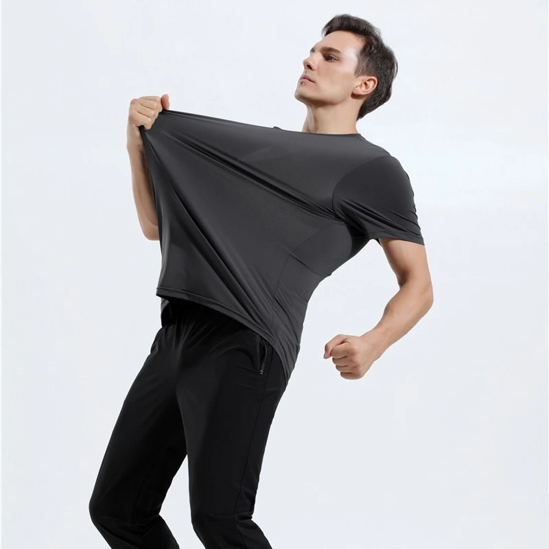 Custom mens quick-drying breathable elastane sports t-shirts detail