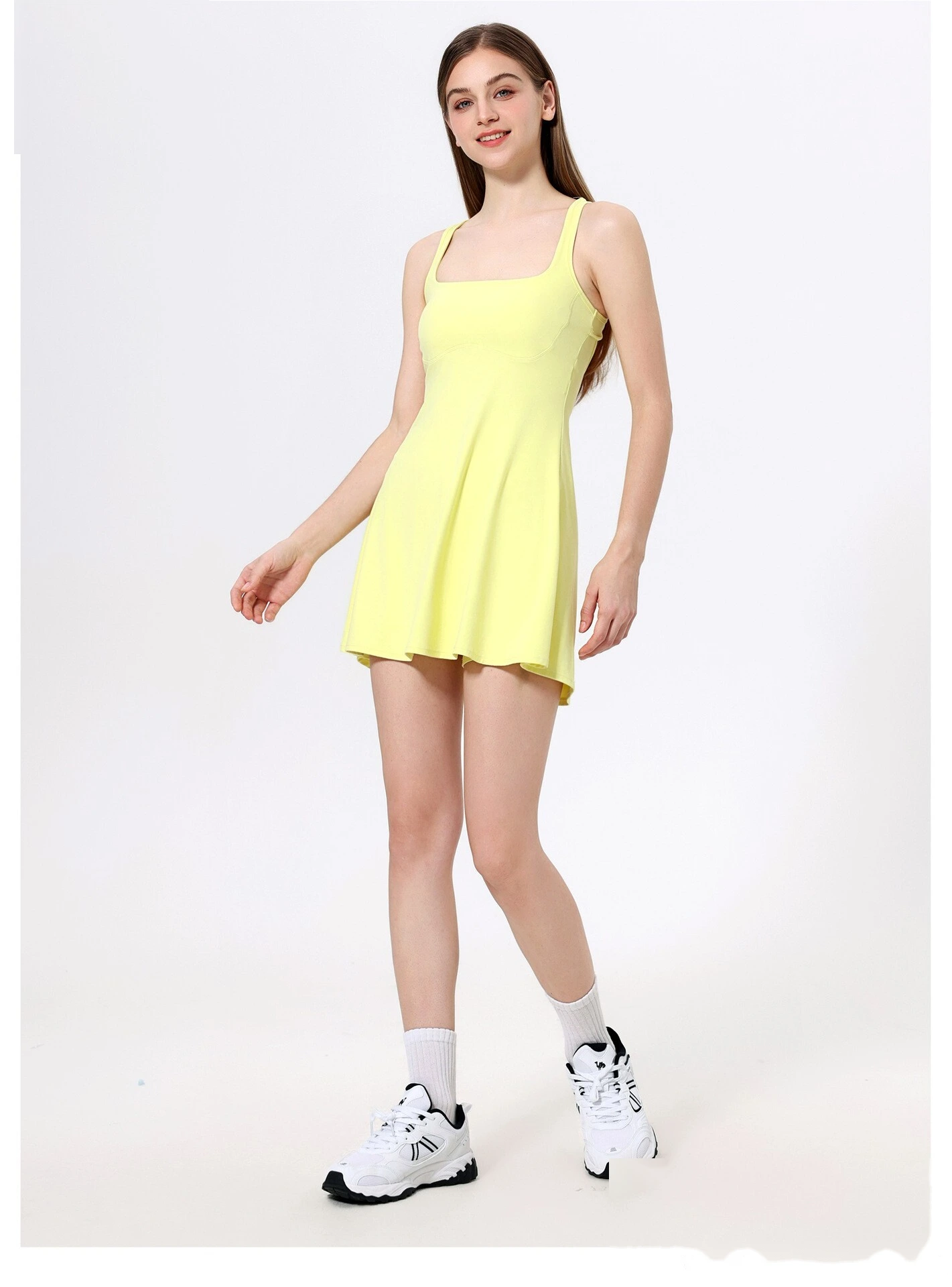 Naked sports dress beautiful back anti-exposure leggings outdoor running fitness tennis skirt detail