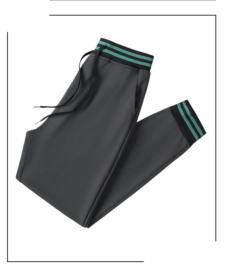 Men jogger pants loose running stripe rib athletic jogging sweatpants detail