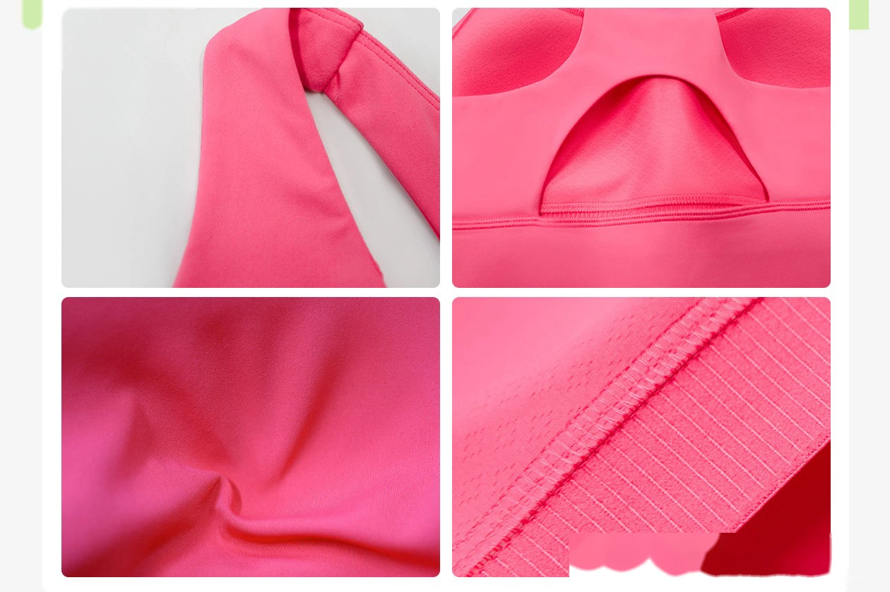 Customized I-shaped hollow back yoga bra high-strength shock-proof nude skin-friendly fitness sports bra female detail