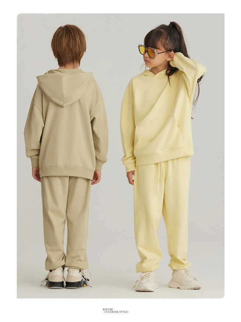 Customized loose cotton terry hooded sweater for boys and girls hoodie detail