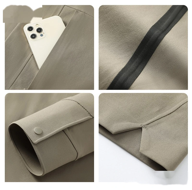 Customizable Men's Spring-Autumn Jacket | Light Windproof, Seamless Heat-Sealed, Shirt-Style for Outdoor Sports detail