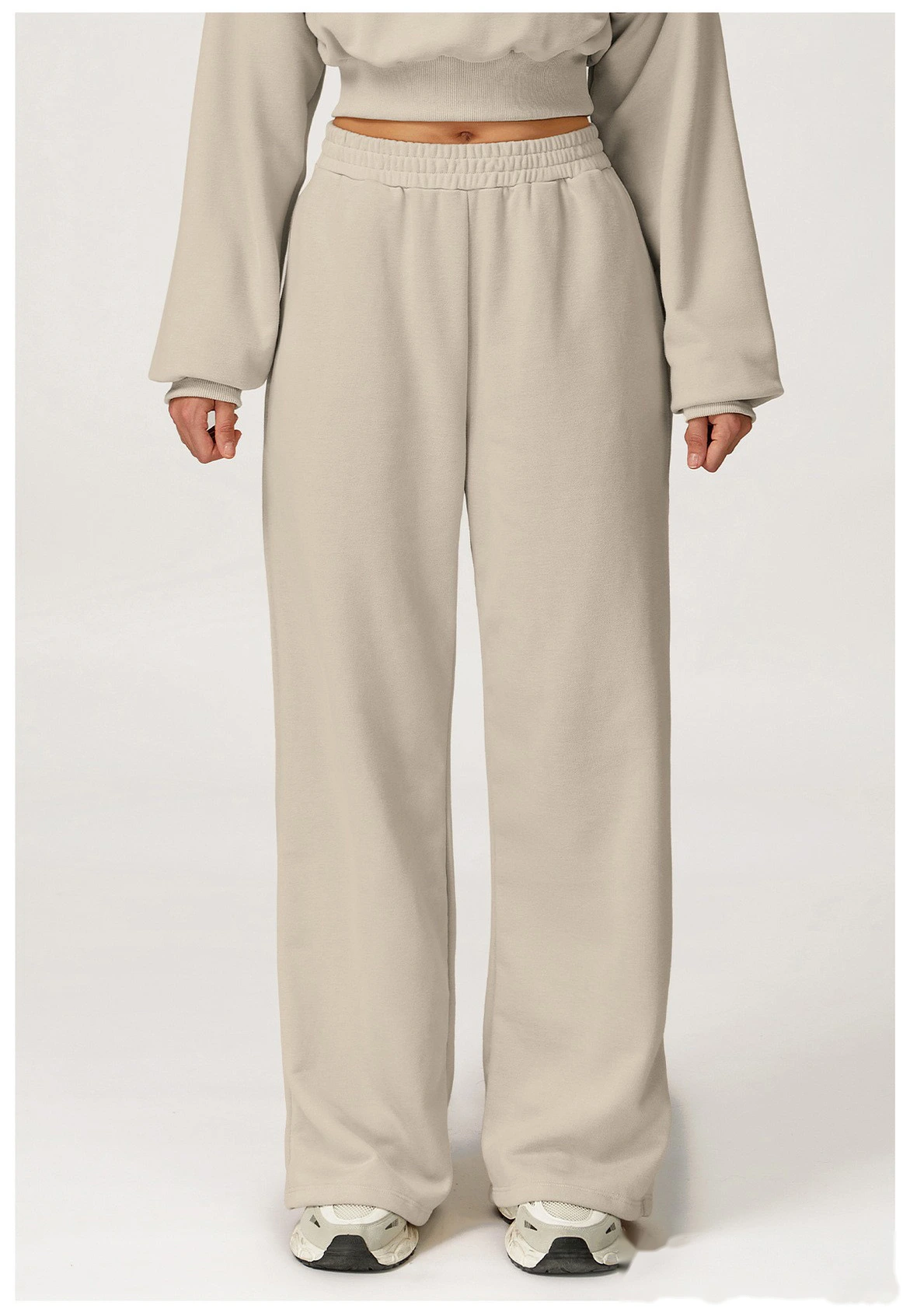 Customized autumn and winter high waist pants wide-leg pants loose outdoor leisure sports running pants detail