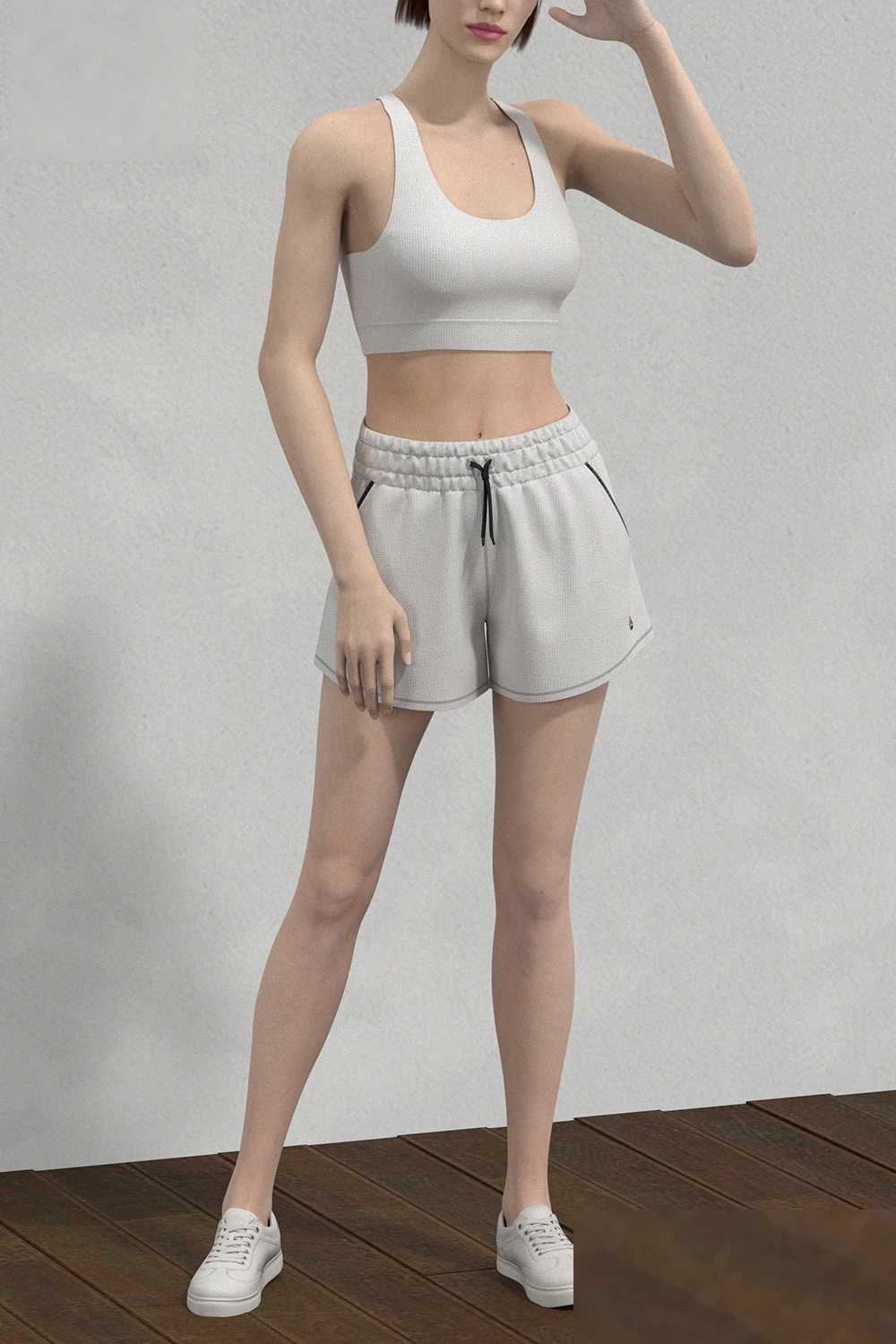 Women's athletic shorts high waisted running pants with pockets detail