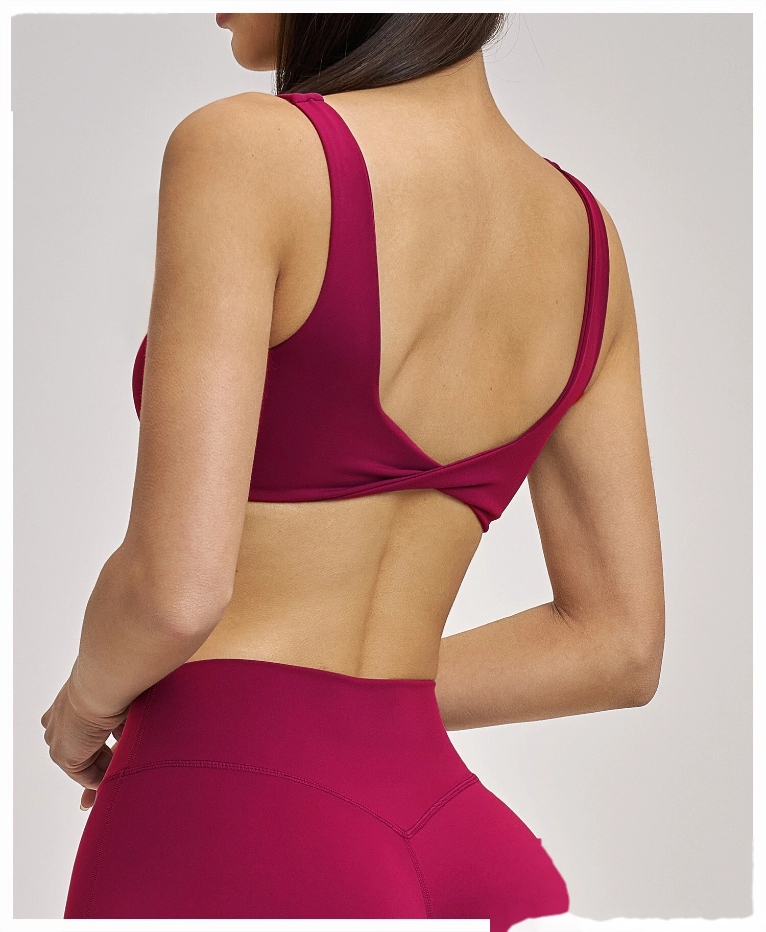 Women’s Custom Sports Bra Sexy Back Yoga Bra Workout Running Fitness Shorts Yoga Set detail
