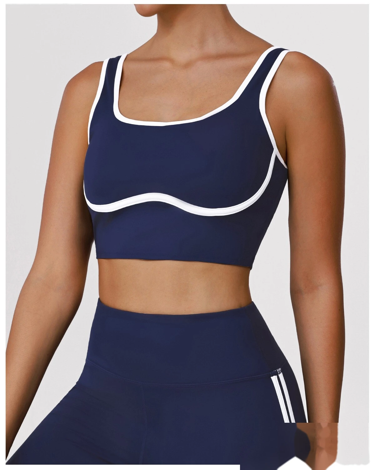Custom Shockproof Yoga Bra - Color Block Cutout Breathable Push-Up Open Back Fitness Bra detail