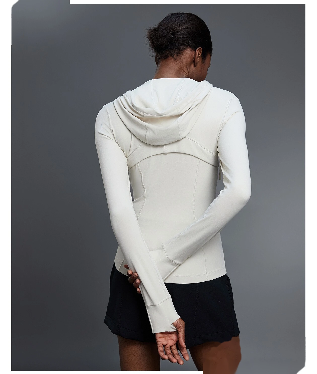 Custom Women's Yoga Jacket, Slim-Fit Hooded Cardigan, Long Sleeve Running & Fitness Outerwear detail