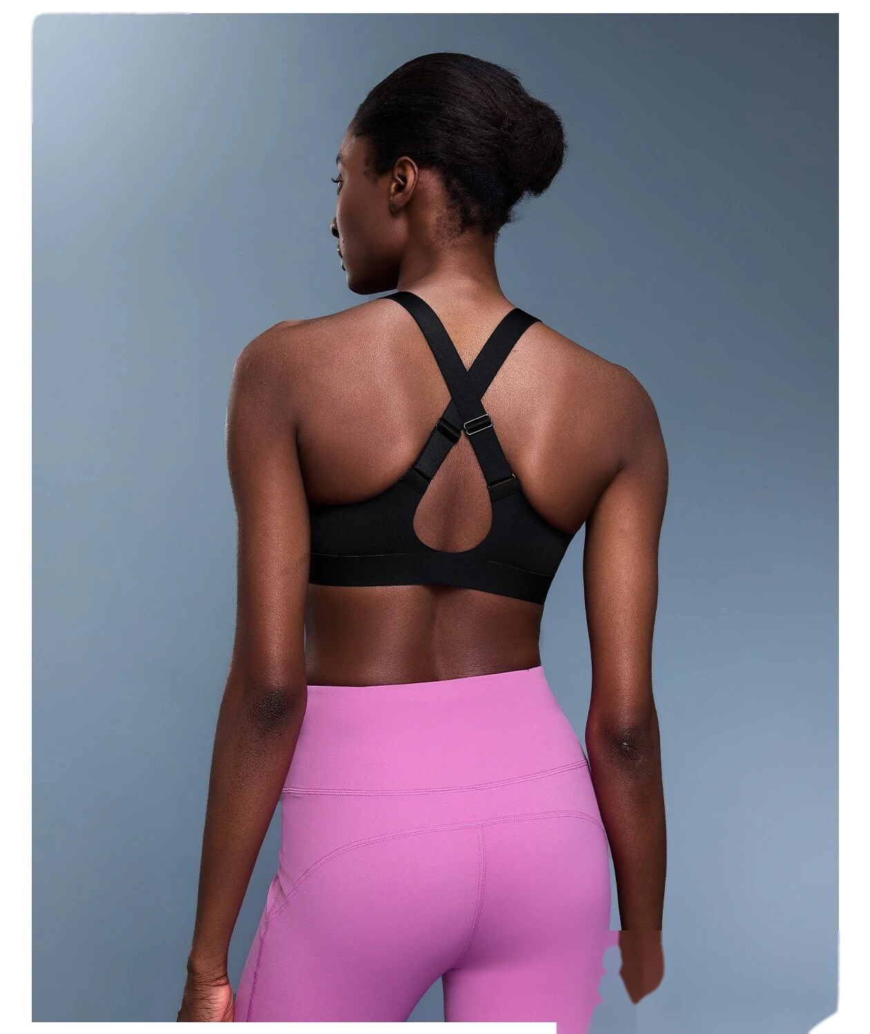 Customized front zipper integrated cup shockproof sports bra women's back yoga bra. detail