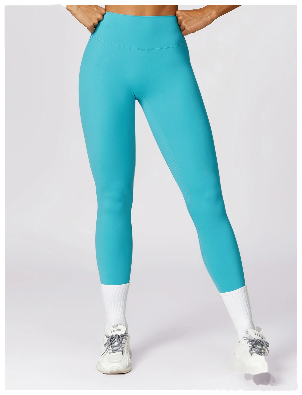 Customized yoga pants sanding, abdomen lifting and hip lifting, high waist wearing running and fitness pants. detail