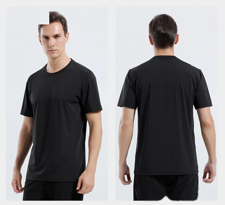 Custom mens quick-drying breathable elastane sports t-shirts detail