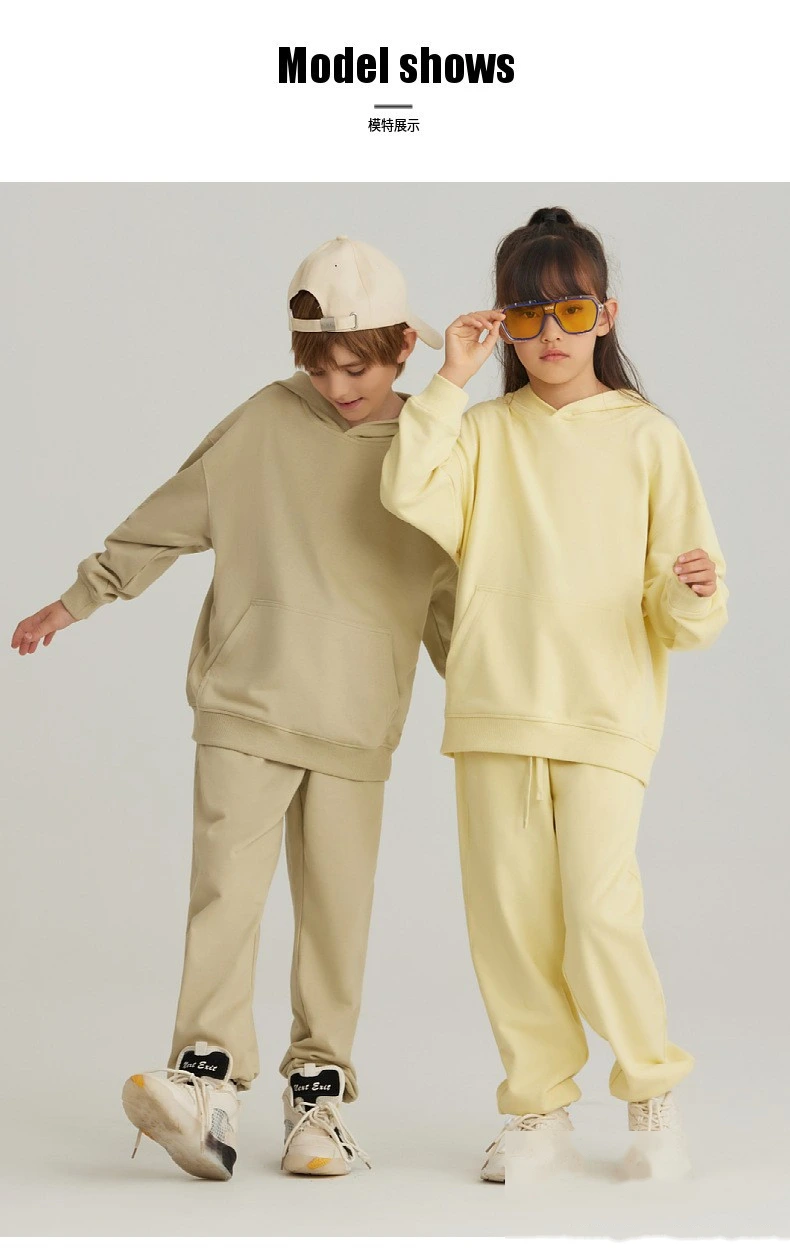 Customized loose cotton terry hooded sweater for boys and girls hoodie detail