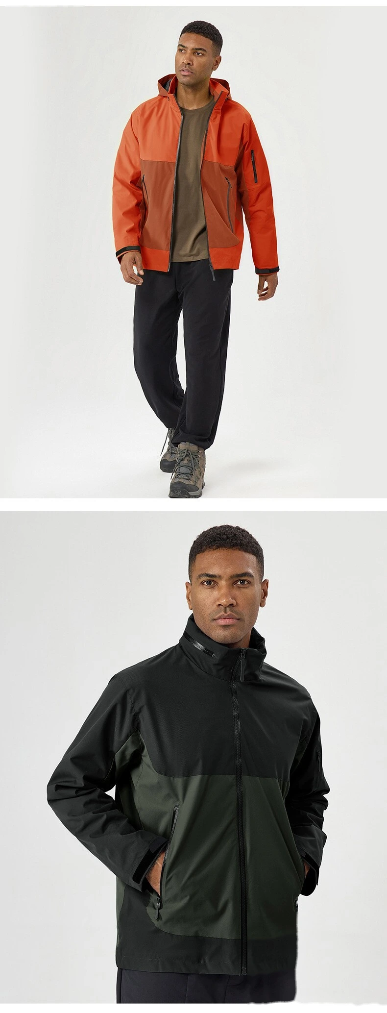 Custom Men's Multi-Functional Outdoor Jacket - Hooded, Windproof, Waterproof for Hiking & Mountaineering detail