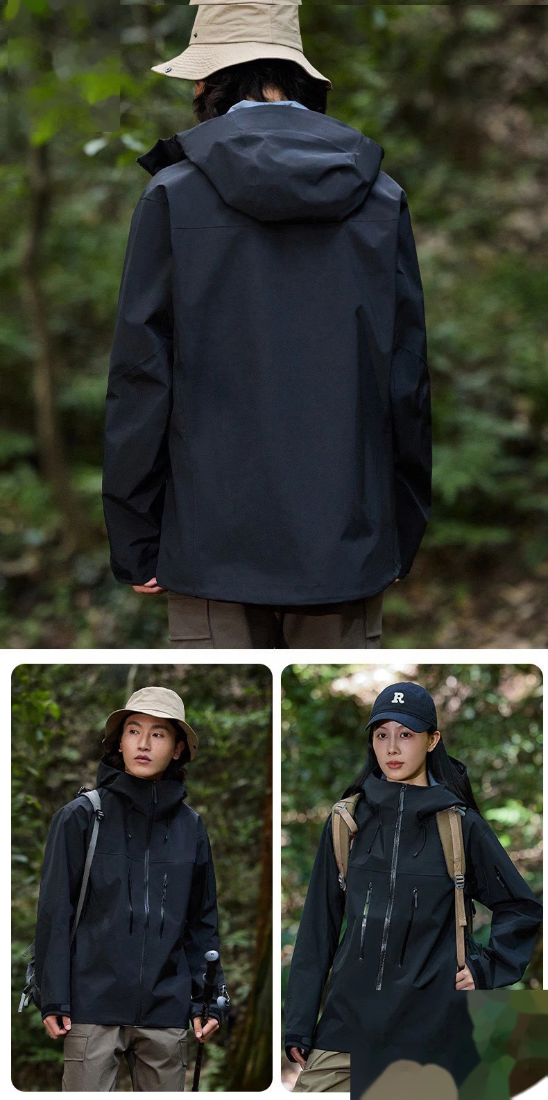Customized men's and women's outdoor jackets, casual couples' jackets are loose, windproof and waterproof. detail