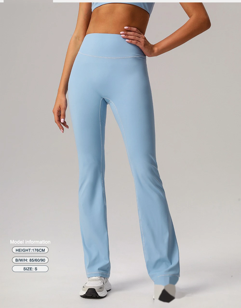 Customized yoga wide-leg pants, high waist, tight hips, horns, abdomen, fitness and leisure pants. detail