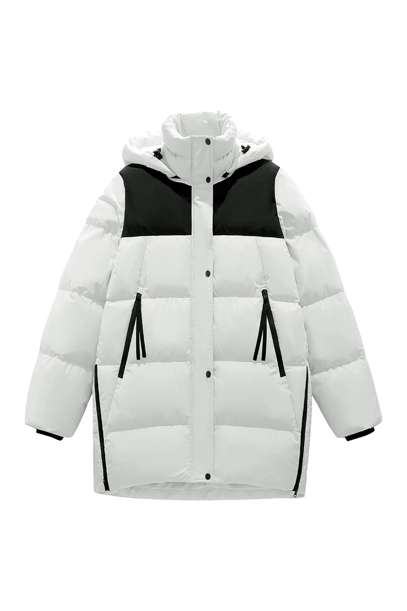 Customize winter men's and women's windproof warm contrast fashion cotton-padded coat. detail