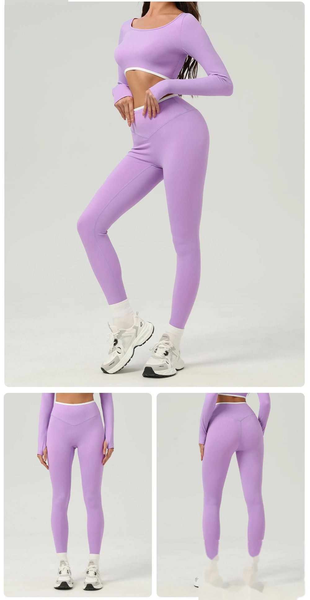 Customized hip-lifting, high-waist yoga pants, abdomen-lifting, tight-fitting running and fitness pants detail