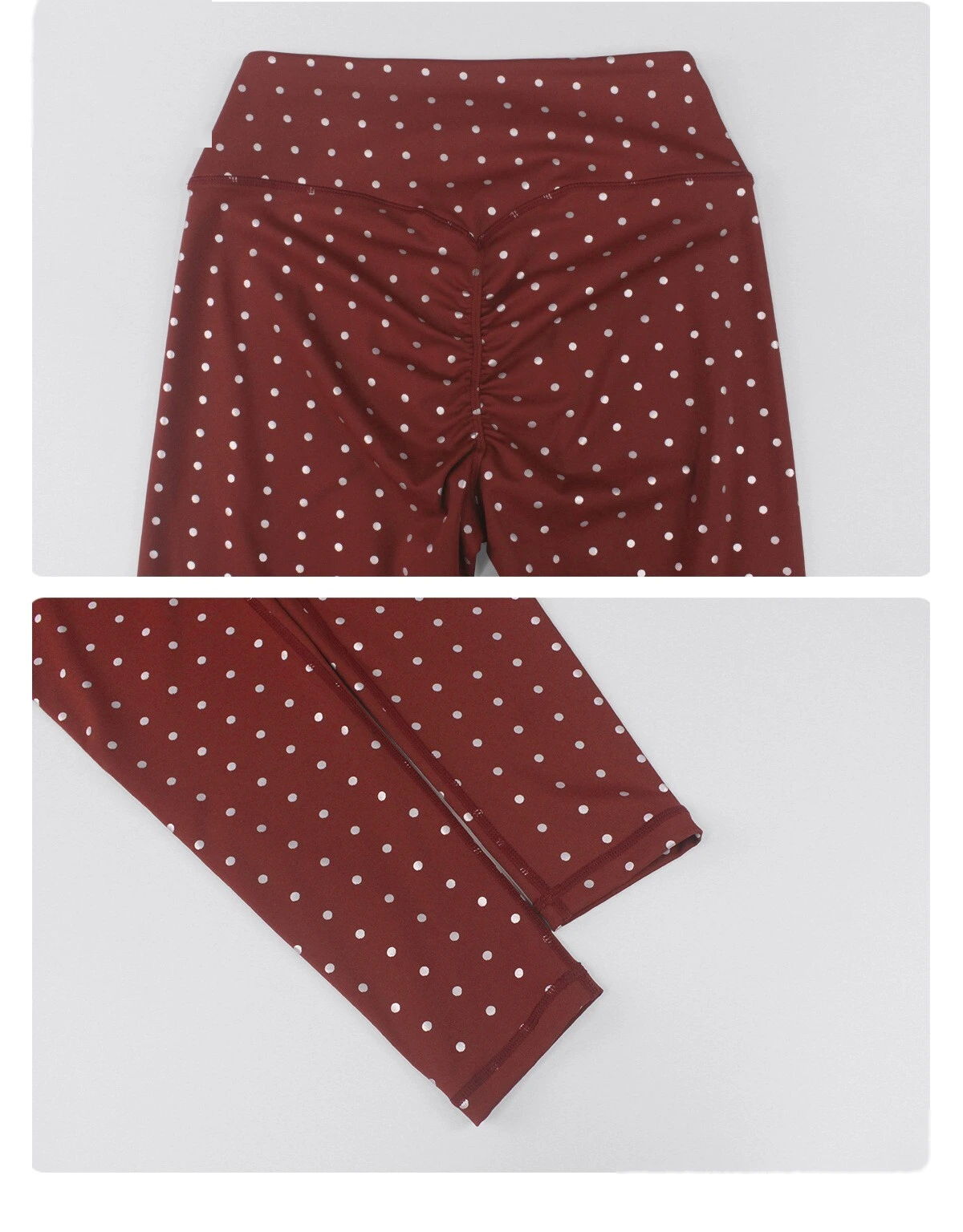 Bulk Custom Silver Polka Dot Yoga Leggings - Factory Direct High-Waisted Tights Products detail
