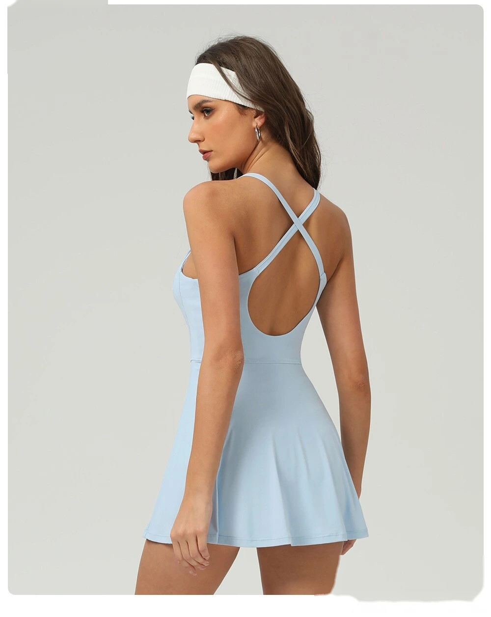 Europe and the United States quick-drying tennis dress waist suspender skirt outdoor anti-exposure sports pants skirt detail
