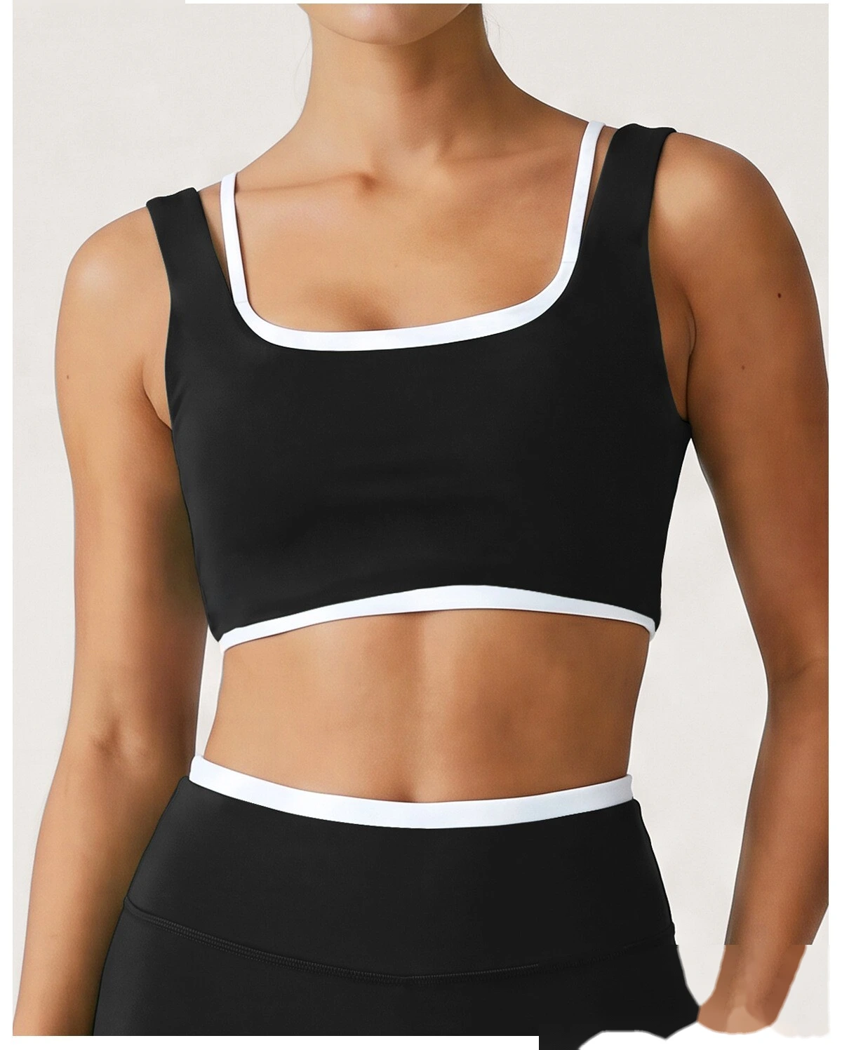 Summer Beauty Back Sports Bra, Seamless Cross Back Yoga Vest, Medium Support Fitness Top for Indoor Training detail