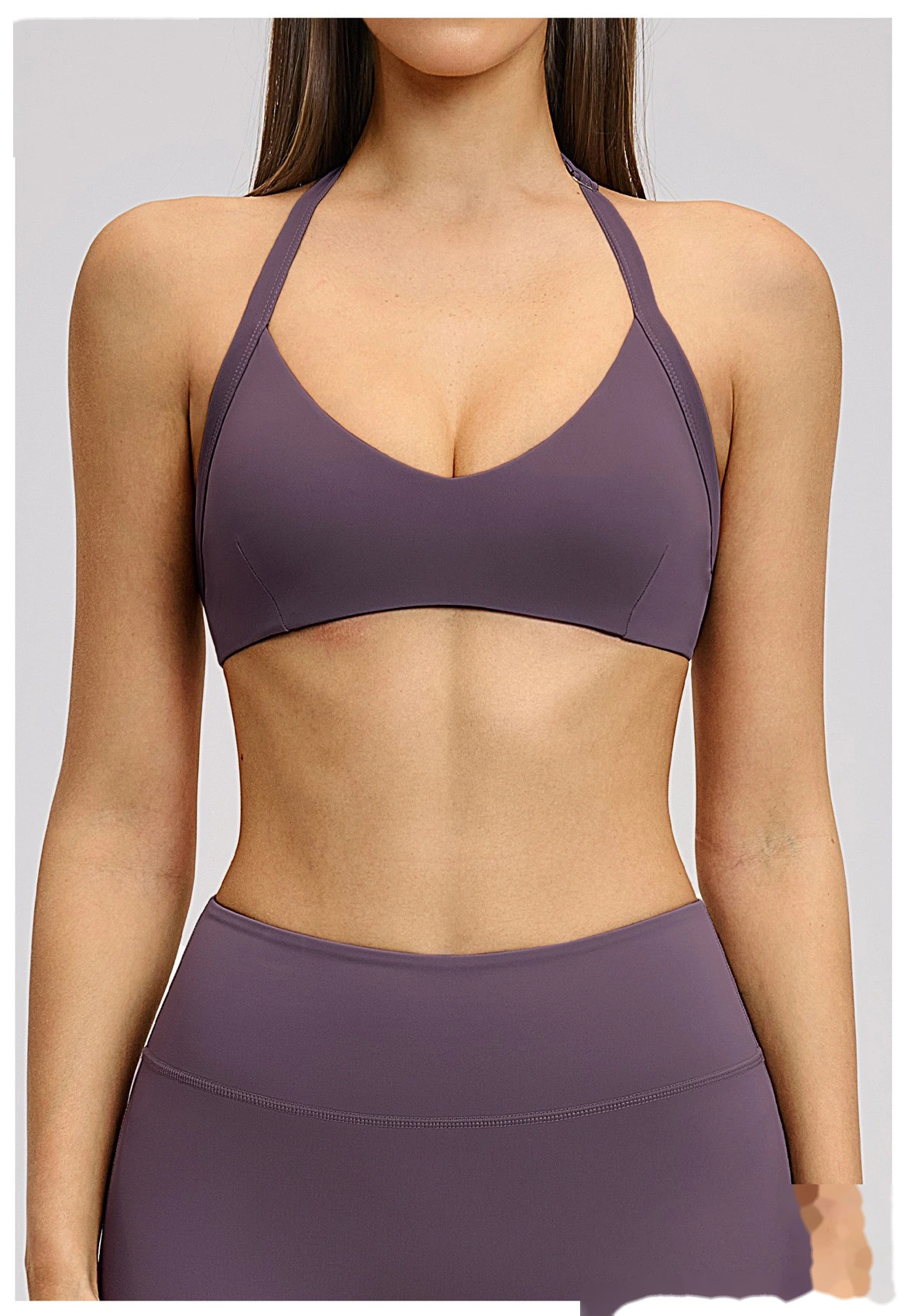 Custom Halter Neck Sports Bra Hollow Back Design Supportive Yoga Bra for Gym Workout Running detail