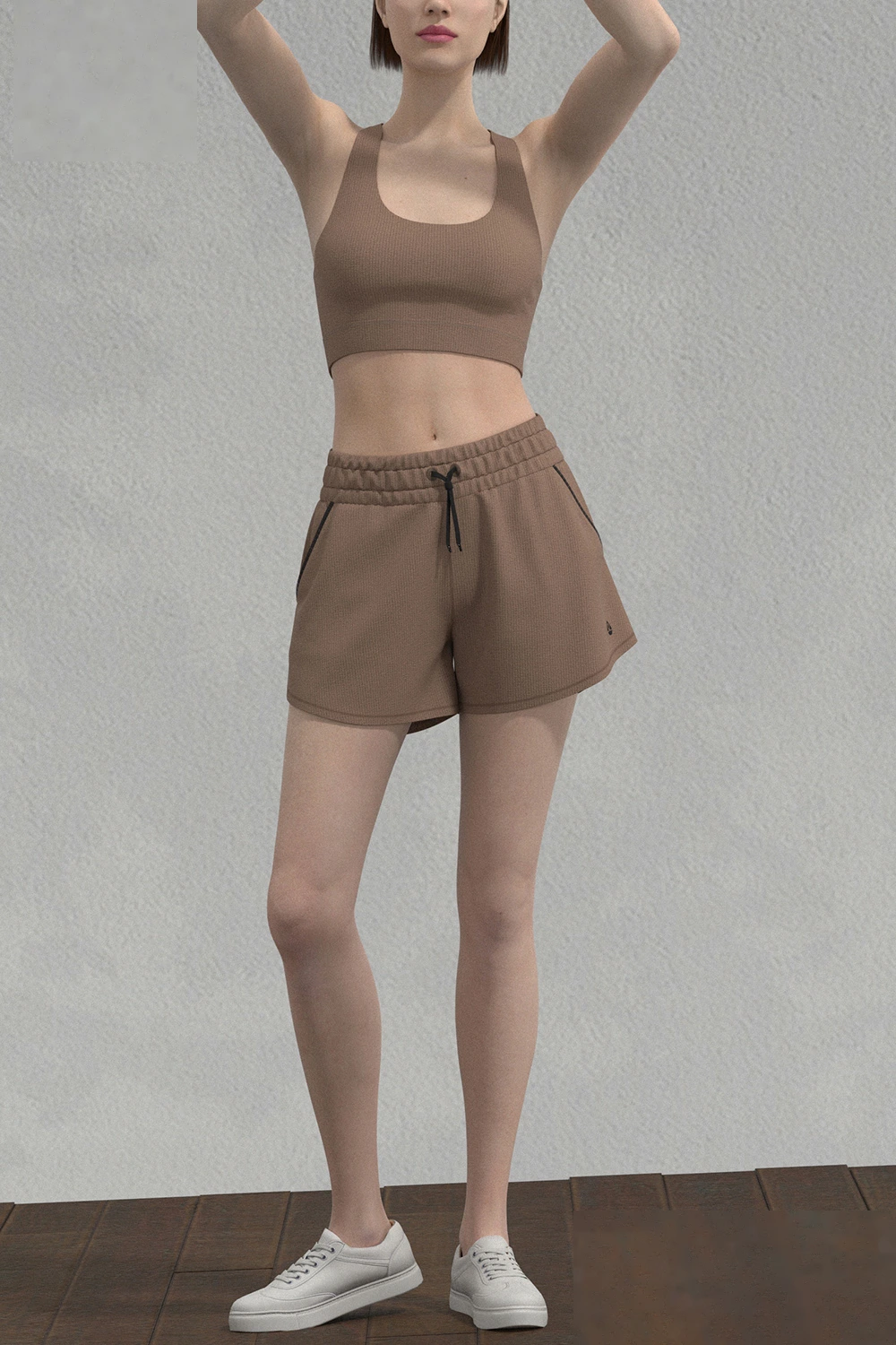 Women's athletic shorts high waisted running pants with pockets detail