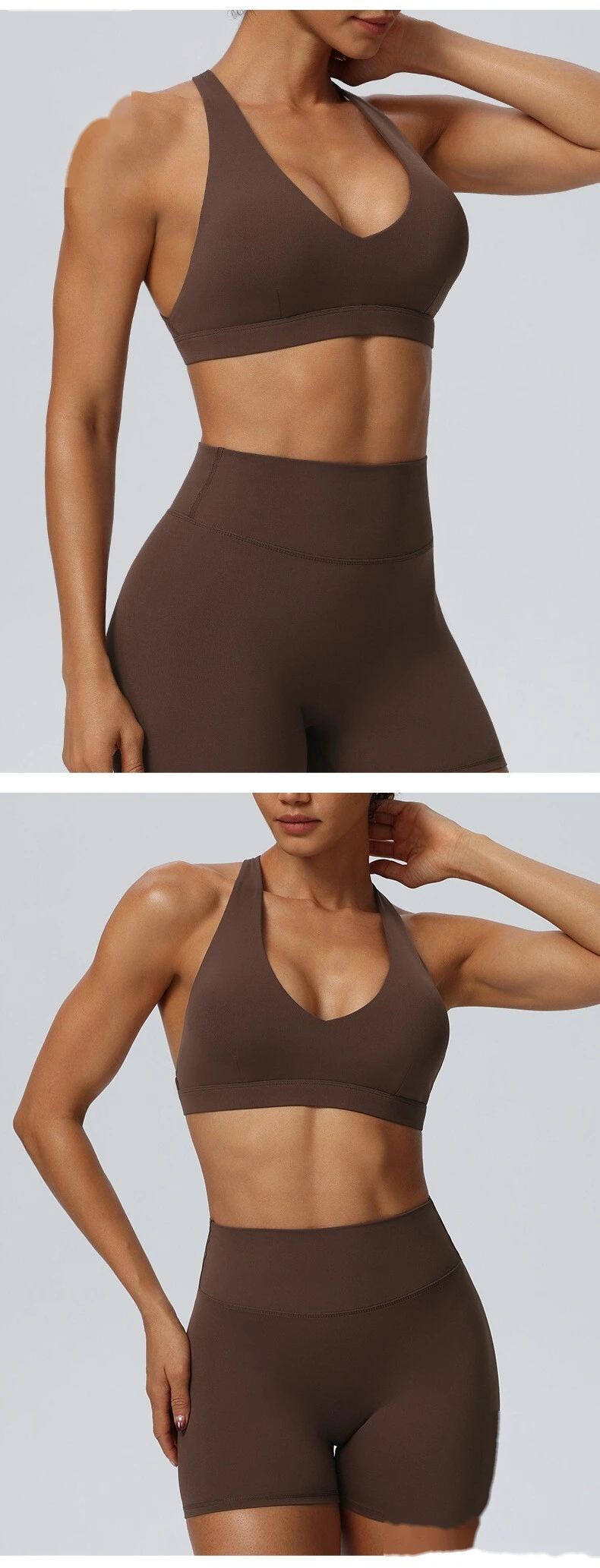 European American Style Halter Beauty Back Sports Bra, Breathable Quick Dry Yoga Fitness Underwear for Women detail