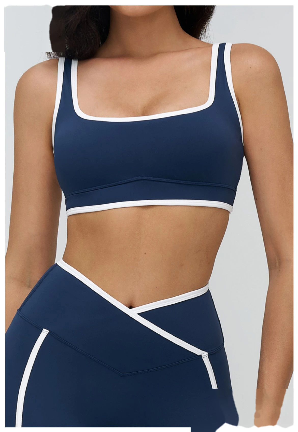 Custom Buttery Soft Yoga Set - Women's Color Block Tight Sports Bra for Outdoor Running & Fitness detail