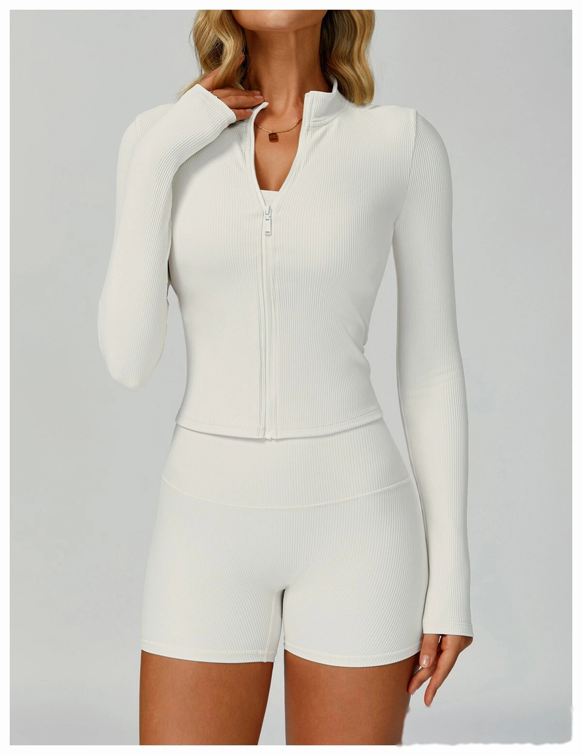 Custom-made stand-up collar slim yoga coat slim outdoor coat running fitness coat detail