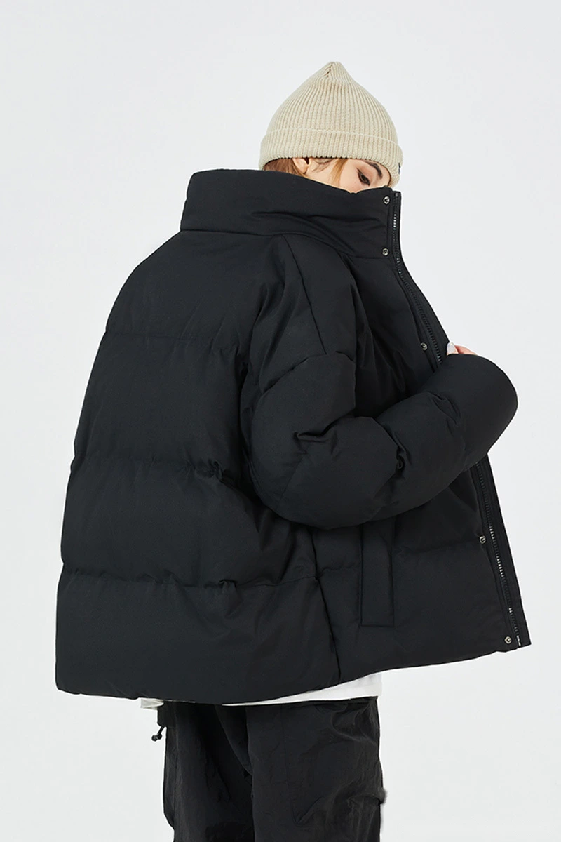 Customized men's and women's winter fashion warm cotton-padded down jacket coat detail