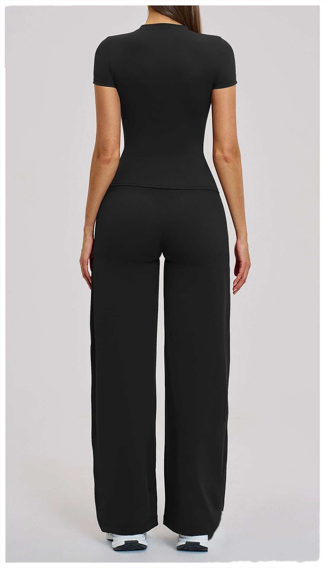 Custom Women's Yoga Set - High-Waisted Tight High-Stretch Leggings & Top for Outdoor Running Fitness detail