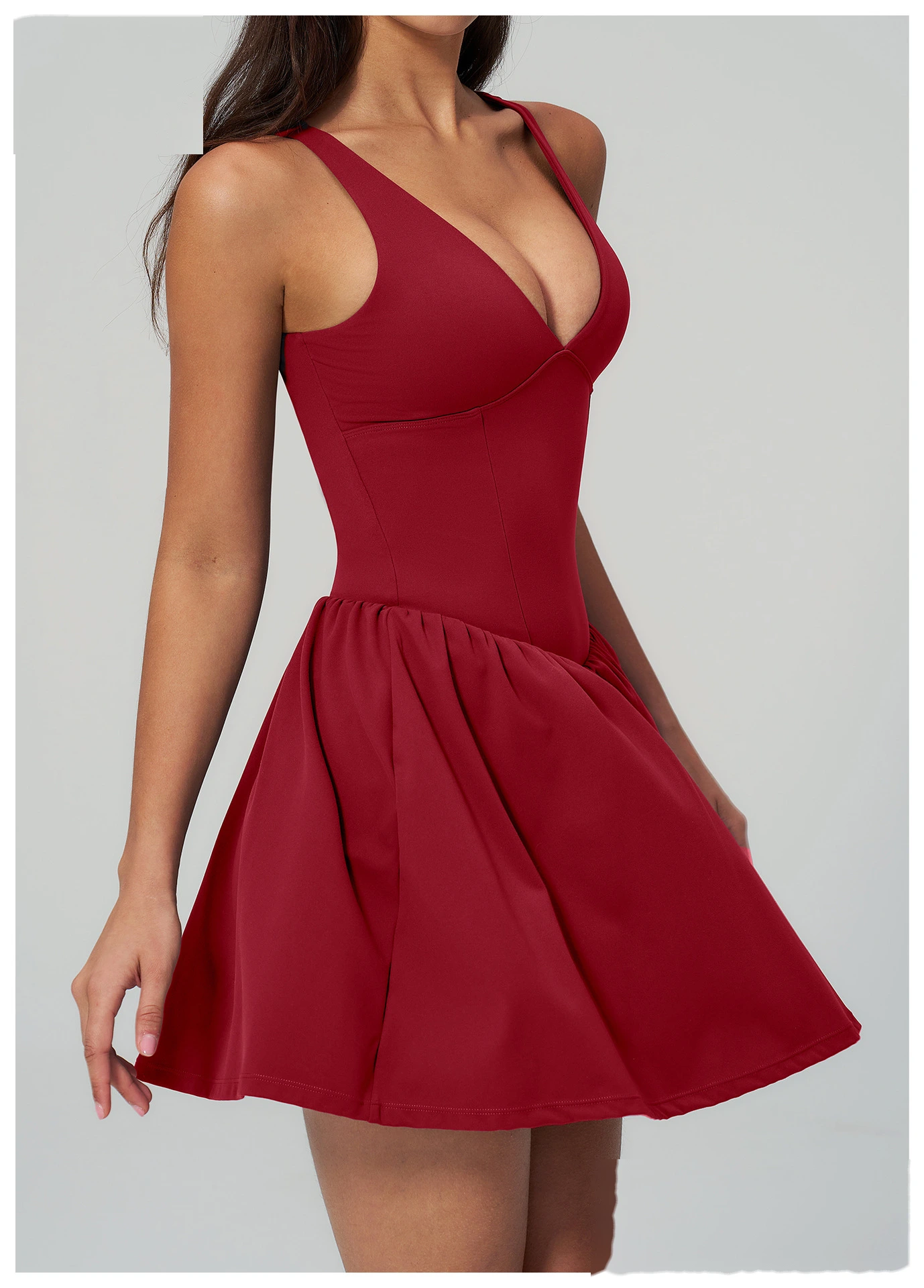 Women’s Custom Sports Tank Dress Sleeveless Slim Yoga Tennis Skirt Dress for Fitness Running Outdoor Activewear detail