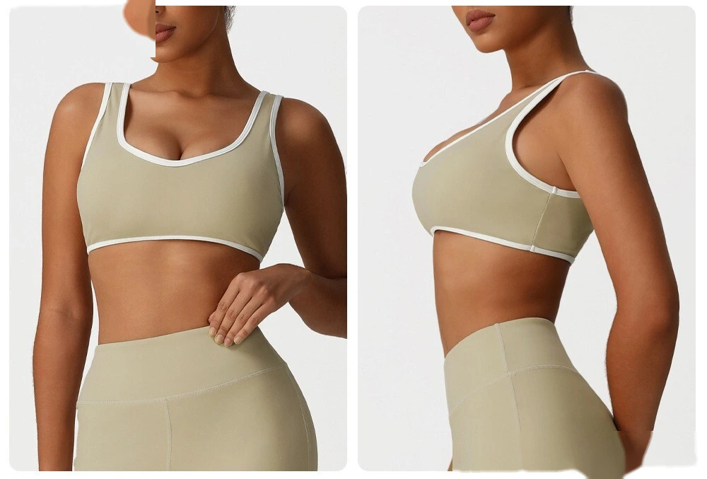 Yoga clothing sports bra Europe and the United States contrast bra fitness exercise high-elastic top vest detail