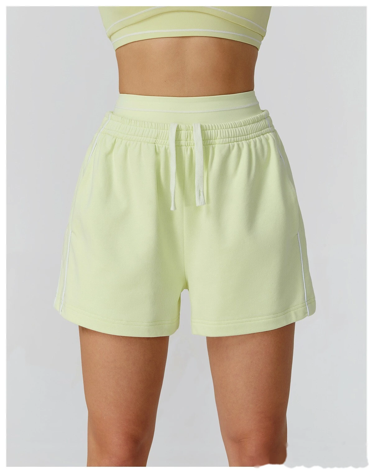 Customized contrast sports shorts, high waist, loose pocket pants, outdoor leisure and comfortable shorts. - allni detail