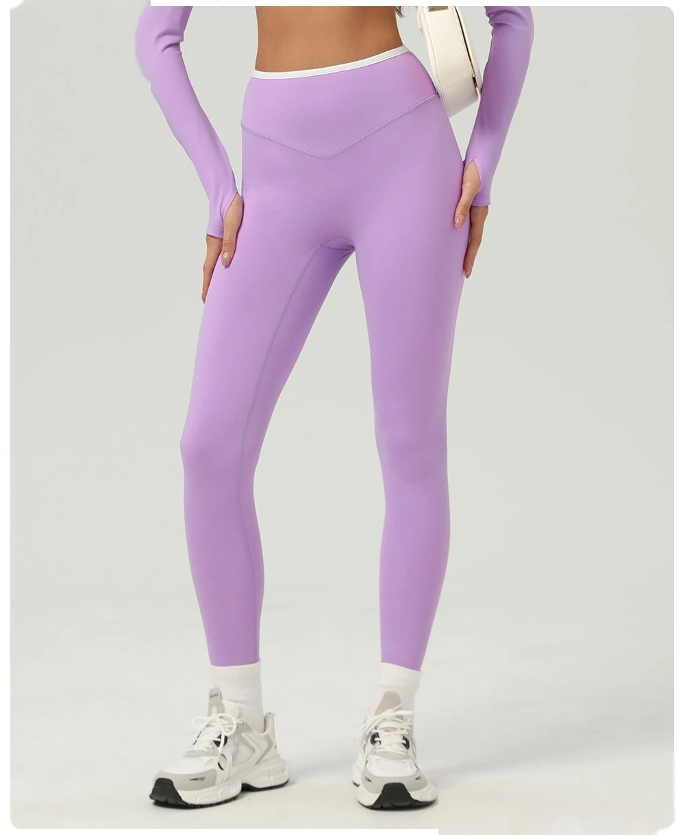 Customized hip-lifting, high-waist yoga pants, abdomen-lifting, tight-fitting running and fitness pants detail