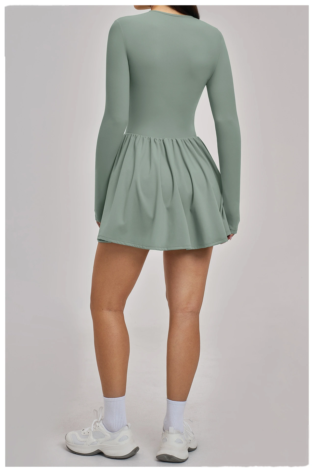Custom Women’s Fake Two Piece Tennis Skort High Waist Running Workout Skirt with Built-in Shorts detail