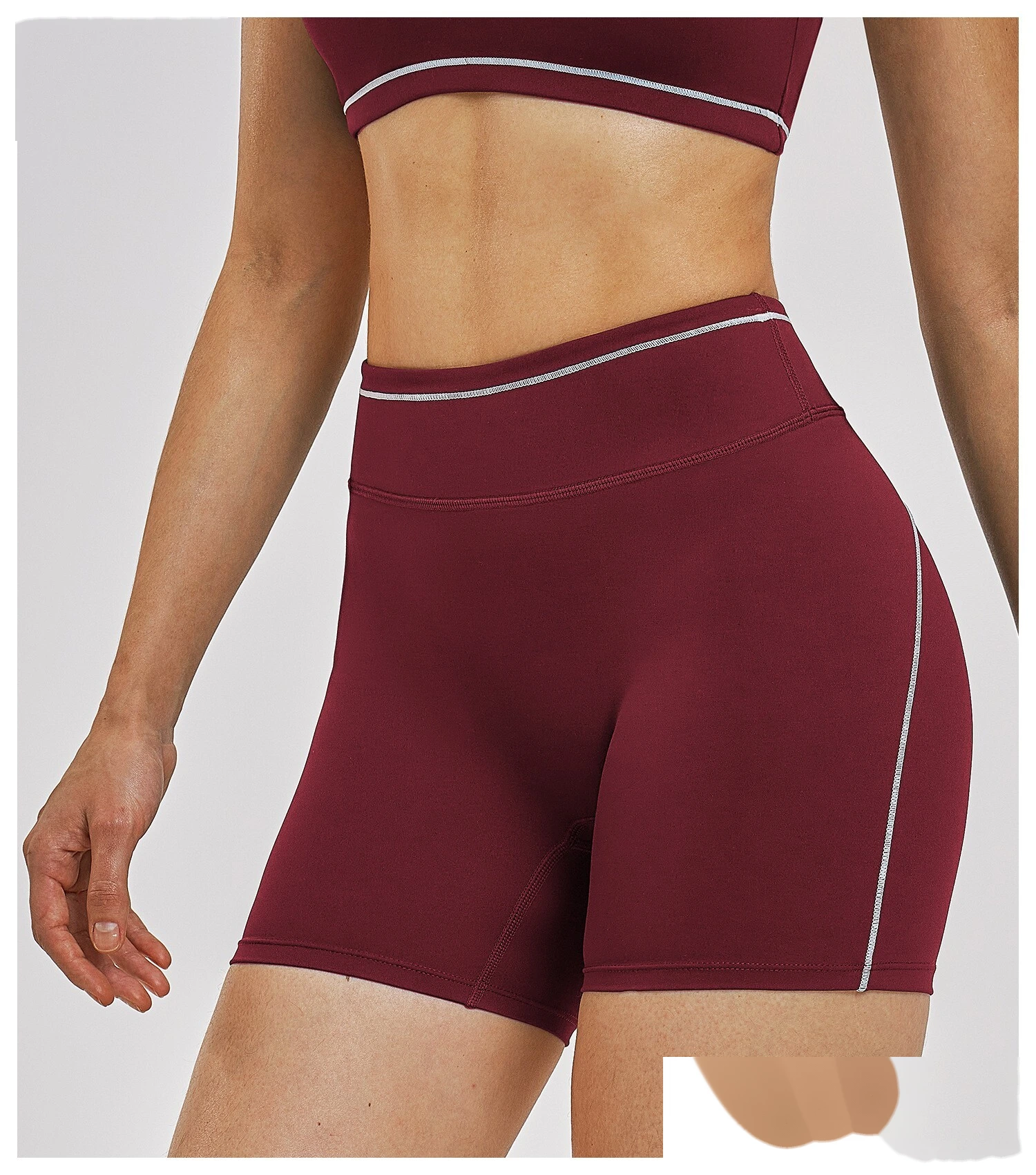 Women’s High Waist Color Block Casual Shorts Yoga Running Fitness Sports Shorts Custom detail